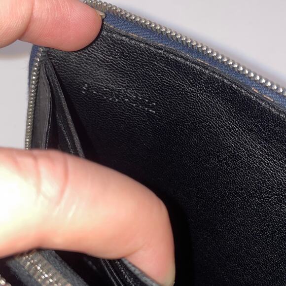 Celine Large Zip Around Wallet Multifuction Grained Calfskin Navy Blue - Picture 12 of 16